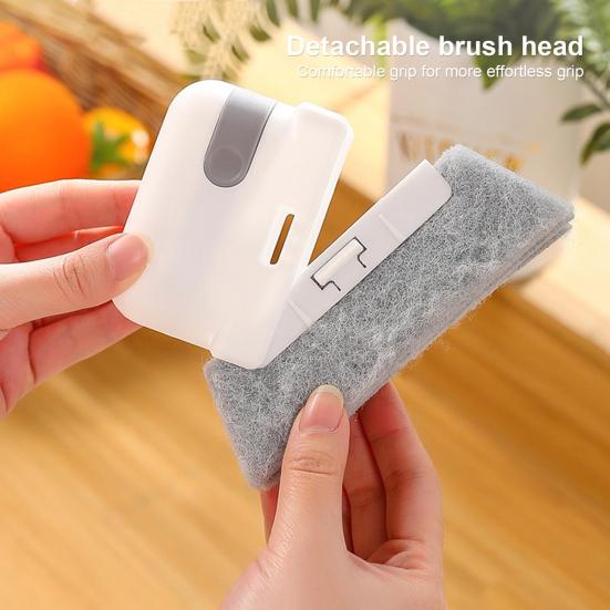 7Pcs Cleaning Brush Set Long Handle Replaceable Sponge Gap Scrubber Window Car Shower Sink Toilet Cleaner