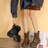 Women's Shoes Platform Martin Boots Women's Shoes New Fashion Versatile Spring and Autumn Single Boots Trousers Stacked Boots Short