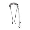 [Miaomyao] U-Shaped Hairpin with Pearl, Star, and Cubic Zirconia - Navy Blue, Silver, Blue, Gray - Elegant Hair Accessory for Kimono, Yukata,