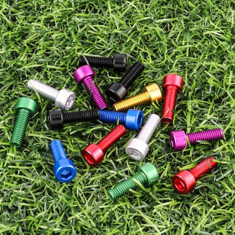 4 Pieces Water Bottle Cage Bolts Holder Screws Hex Socket Screws Aluminum Alloy Bicycle Accessories 7 Colors