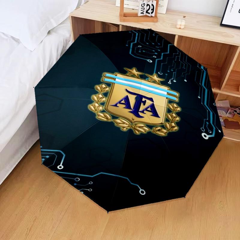 1 Stück Argentinien Fußballverein Bedruckter Regenschirm Faltbarer Regenschirm, Automatischer Regenschirm 8-Speichen für Reisen, Camping Fan Geschenke Weihnachtsgeschenke