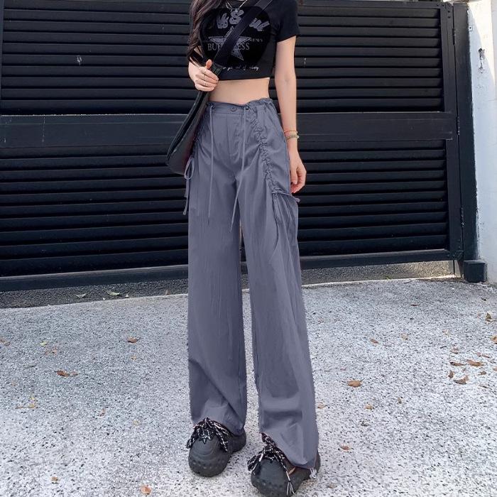 

Women s Summer Mint Green Bow Drawstring Wide-Leg Pants - Trendy and Versatile Extra Large серый