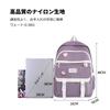 FANDARE Women's Korean Backpack, Large Capacity, Lightweight, Cute with Charm, 15.6-inch Laptop Storage, Back Pocket, Waterproof Nylon, Purple, for