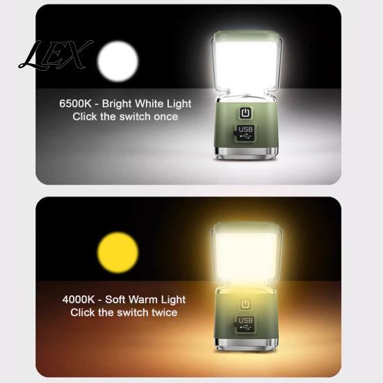 Portable LED Lantern Camping Light with 4 Lighting Modes, USB-C Rechargeable Tent High Lumen Lamp, Stepless Dimming for Outdoor Hiking Emergency