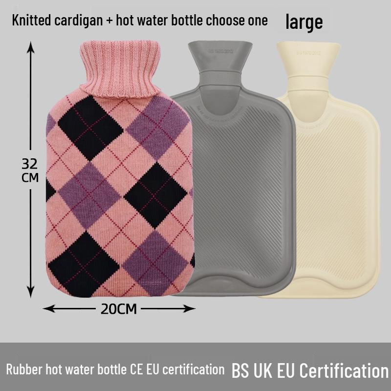 Explosion-Proof Hot Water Bottle: Rubber Design for Stomach and Feet, Long-Lasting Warmth