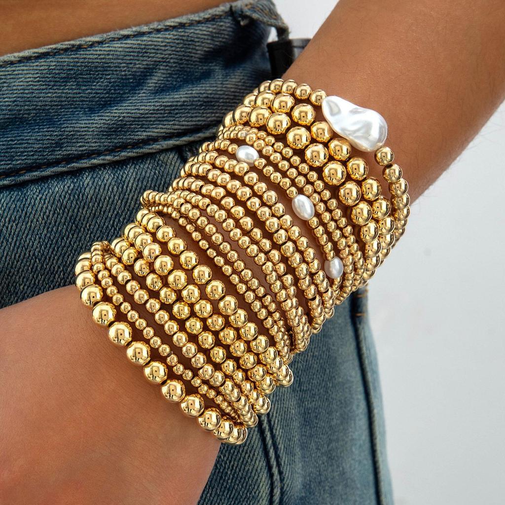 Love Imitation Multi-layer Pearl Bracelet Set Temperament High-end Beaded Bracelet Jewelry Set