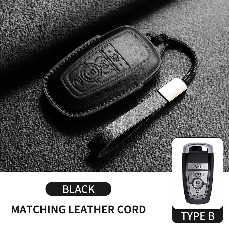 Leather Car Key Case Cover For Lincoln Nautilus Corsair Aviator Navigator Anti-Scratch Auto Keychain Protector Shell Accessories