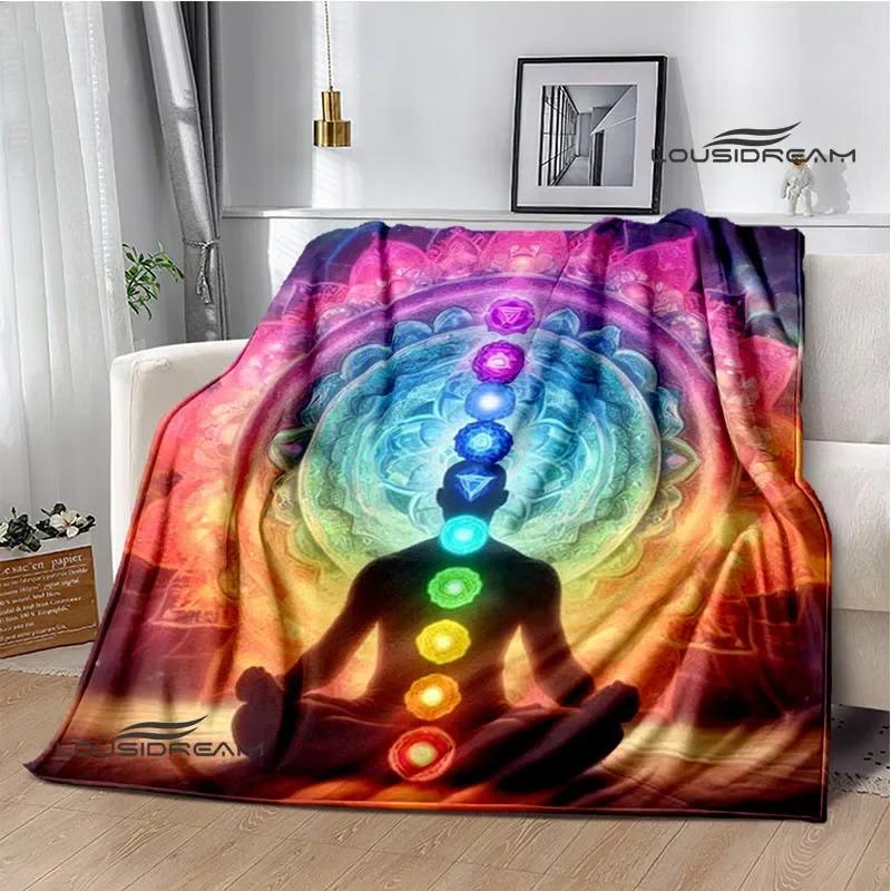3D Chakra Printed Blankets Warm Flannel Blankets Soft and Comfortable Blanket Bed Linings Blankets for Beds Birthday Gift