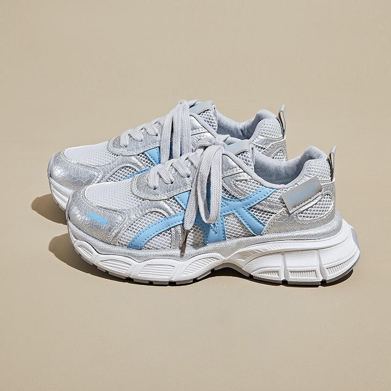 Neue Sneaker - Koreanische Freizeitschuhe weich elastisch stoßdämpfend rutschfest Fußgewölbeunterstützung atmungsaktives Mesh dicke Sohle erhöhend lässige Sneaker