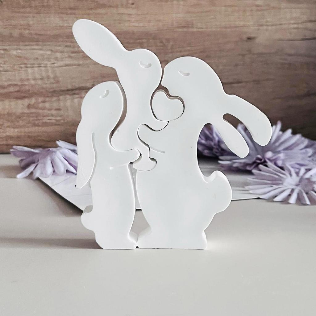 Rabbits Statue Silicone Candle Molds for Epoxy Resin Candle Making Rabbits Fondant Mold for Candy Chocolate Desserts