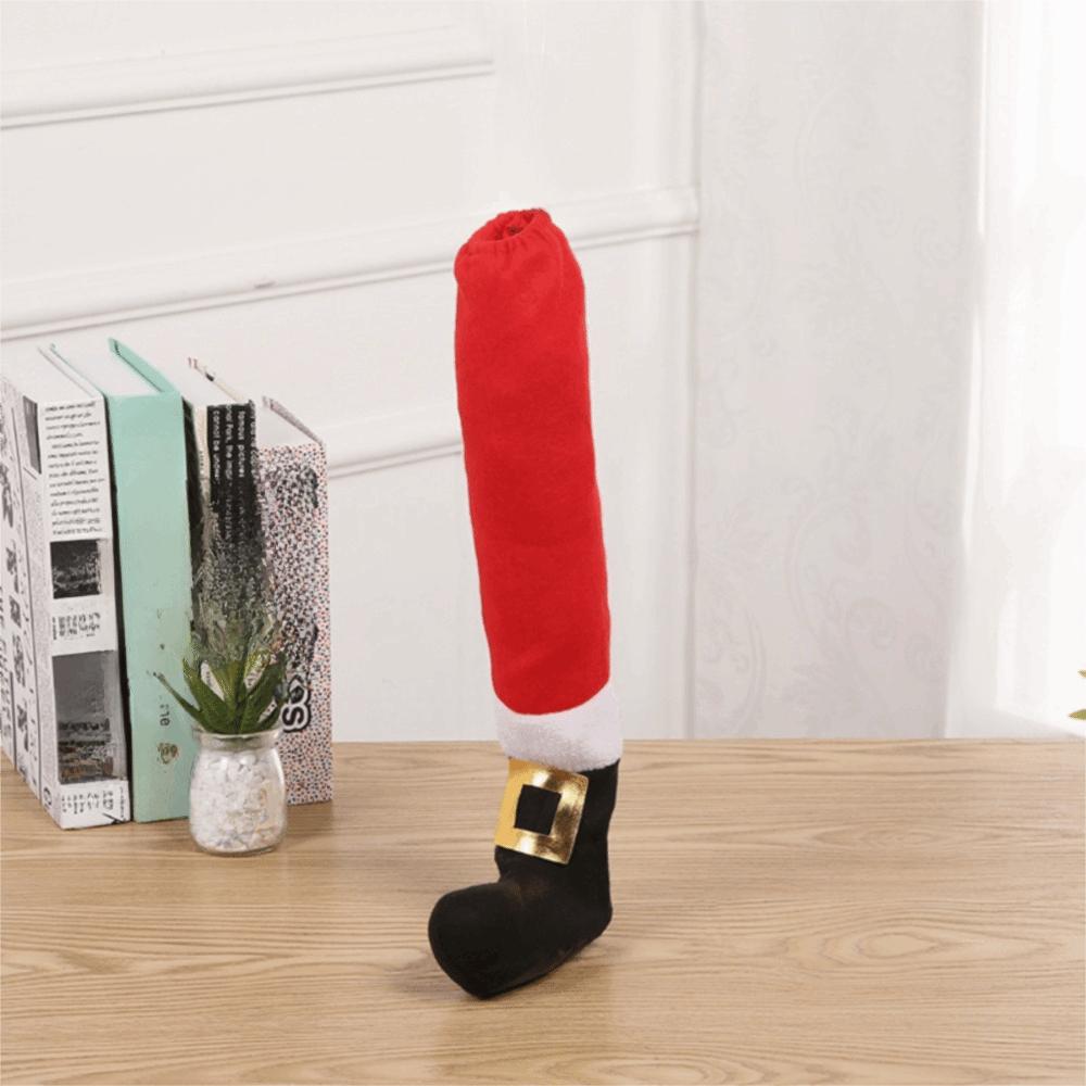 4pcs Universal Christmas Chair Foot Cover Elastic Band Design Furniture Feet Sleeve  Household