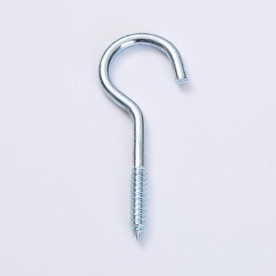 Blue and White Zinc-Plated Open Eye Hook with Self-Tapping Screw for Hanging