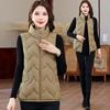 Gilet invernale da donna, imbottito, spesso, con collo alto, protezione per il collo, senza maniche, chiusura con cerniera