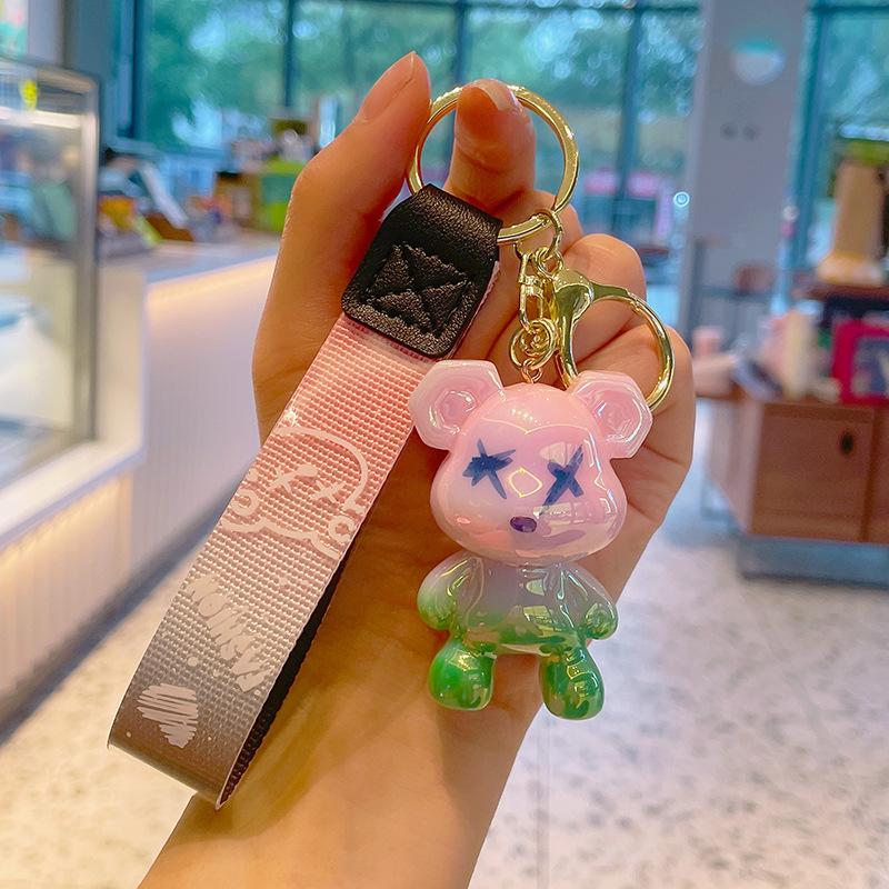 

Acrylic Cartoon Graffiti Bear Key Chain Creative Doll Women Bag Pendant Cute Car Keychain Xmas Birth Gift