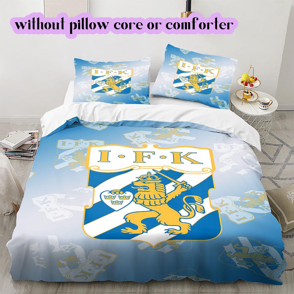 IFK Göteborg football Pattern Bedding,Quilt Set Quilt Cover Pillowcase Home Birthday Gift (1*duvet cover+2*pillowcase,without core)