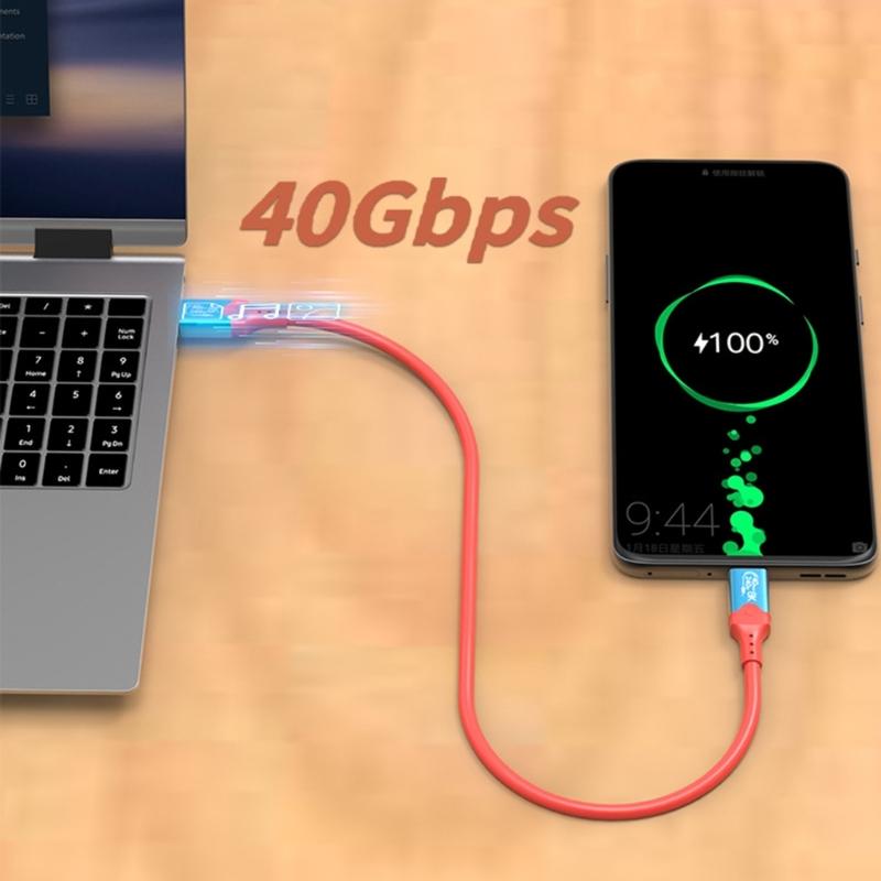 USB4 Cable 40Gbps USB C To USB C 240W Fast Charging Display Cable Support 8K@60Hz 40Gbps Data Cable for Smartphone