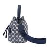 MLB Monogramm Serie NY Yankees Retro Blumendruck Kordelzugverschluss Eimertasche Unisex Taschen Denim-Blau 32BG34111-50N