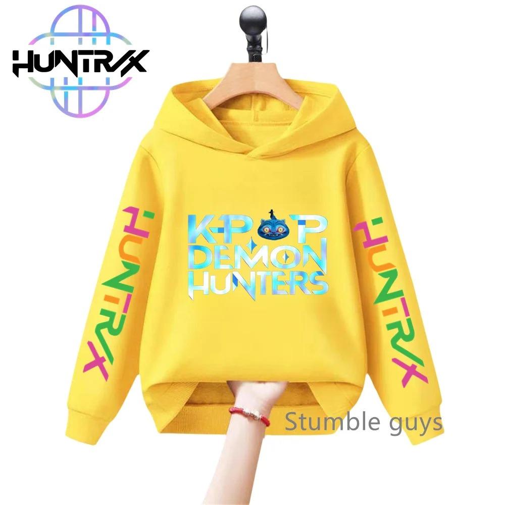 Girls and Children K-pop Devil Hunter Sweatshirt for Autumn and Winter Christmas, Warm and Soft Santa Claus Print Comfortable Pullover