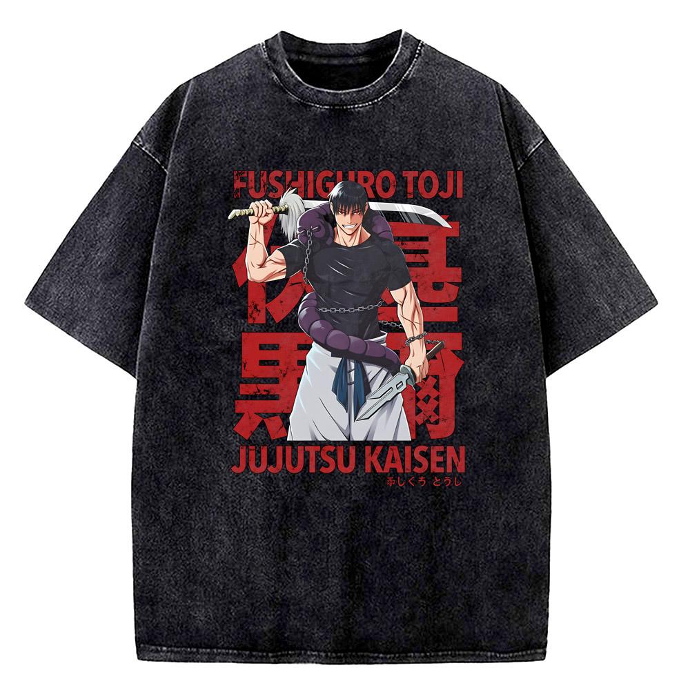 Anime Jujutsu Kaisen Choso Print T-Shirt Herren Damen Y2k T-Shirts Vintage Gewaschene Baumwolle T-Shirt Harajuku Männliches Kurzarm-T-Shirt
