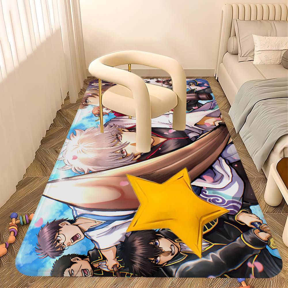 Classic Comedy Anime G-Gintama Floor Mat Rectangle Anti-slip Home Soft Badmat Front Door Indoor Outdoor Mat Hotel Decor Mat