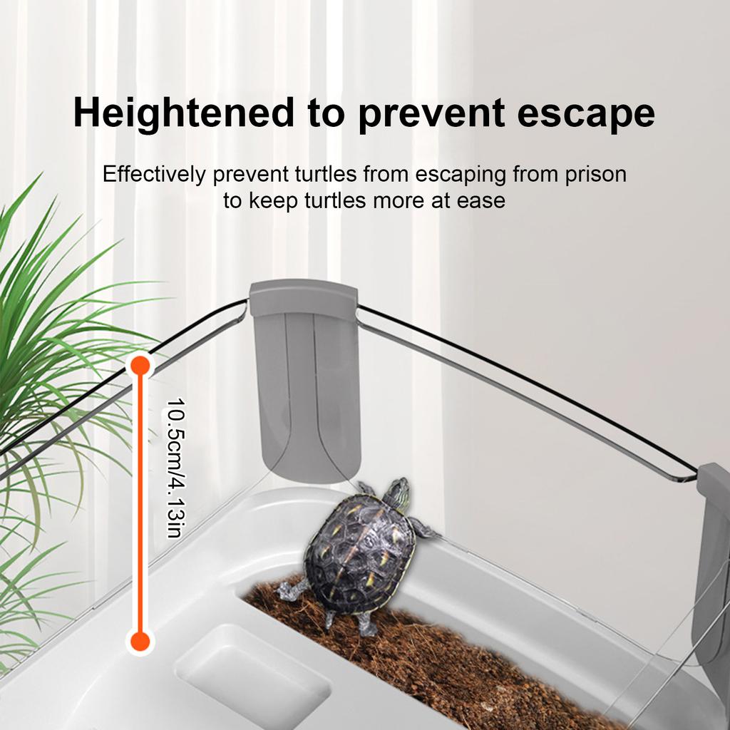 Turtle Tank Terrapins Feeding Box with Basking Platform Turtle Small Reptiles Breeding Tool with Bottom Drainage Plug