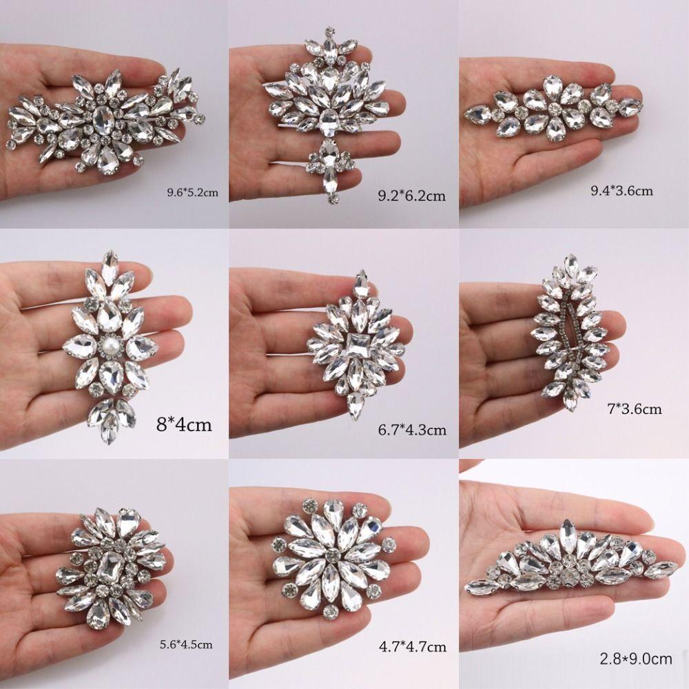 Elegant Glue Back Diamond Beaded Patches Crystal Beaded Diamond Decoration Beading Applique Rhinestone Patches