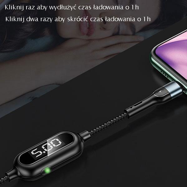 Usams Kabel Pleciony U48 Lightning 1,2M2A Fast Charging Led Zielony/Green Sj423Usb02 (Us-Sj423)