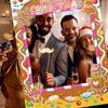 Christmas Photo Booth Props DIY Gingerbread Man House Selfie Picture Photo Booth Frame Xmas Party Favors Games for Kids Adults