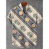 Men's Linen 80% Shirt Vintage Short Sleeve Fashion Tops Summer Casual Ethnic Clothing Shirt Men's Street Shirt