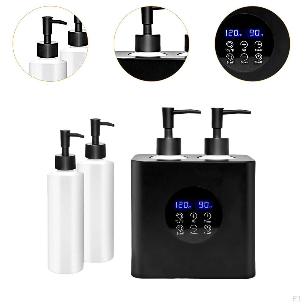 Double Bottle Oil Heater Electric Temperature Adjustable Cream Black