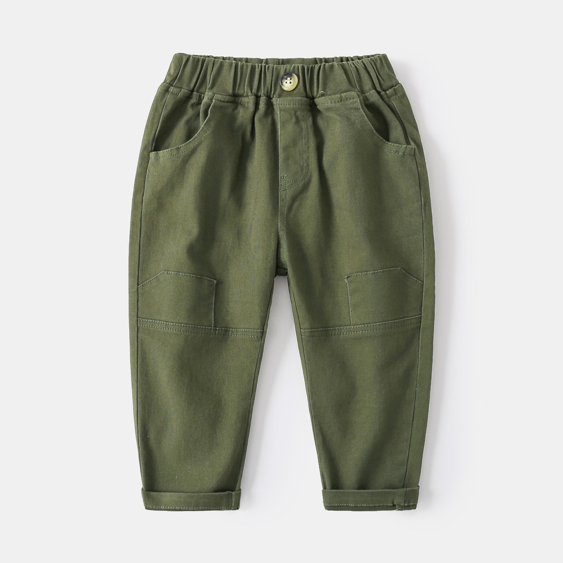 

New children s street trend mid-waist trousers, simple autumn boys pants, comfortable cotton casual pants 140cm