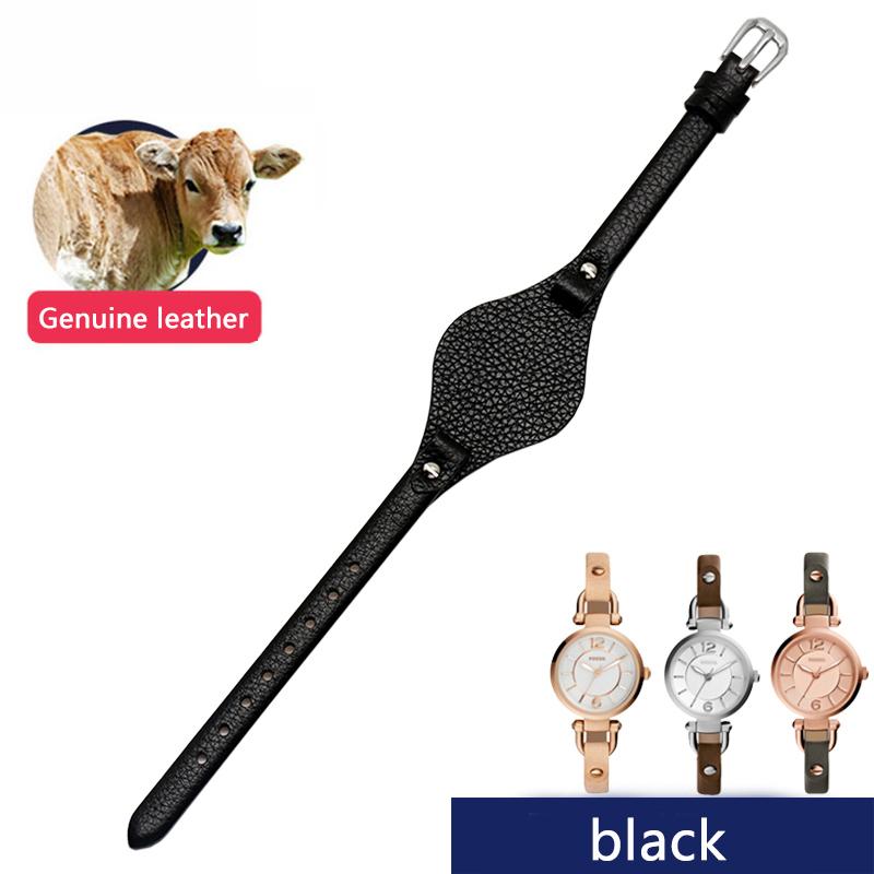 

Высококачественный ремешок для часов 8 мм Специально для Fossil ES4119 ES4000 ES3148 ES3077 ES2830 ES3262 3060 Женский браслет для часов Женский ремешок 8mm rosegold buckle чёрный