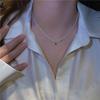 Green Diamond Sparkling Necklace Women's Niche Design High-end Light Luxury Zircon Pendant Collarbone Chain Jewelry