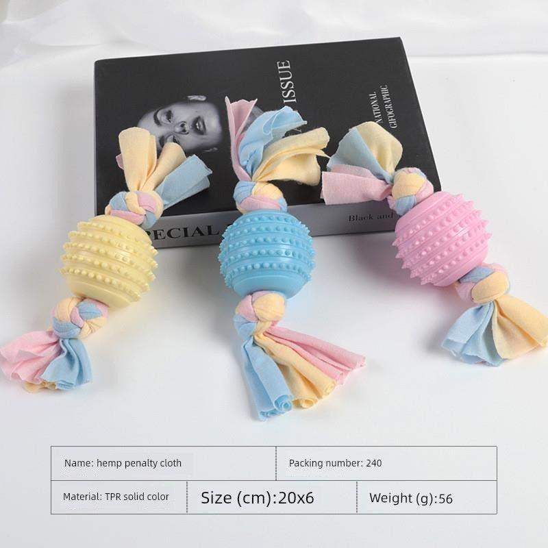 

New Arrival Best Selling Cotton String Molar Pet Toy Dog Bite-Resistant Self-Hi Relieving Stuffy Toy Pet Supplies Factory Direct Sales Hemp penalty cloth strips &#, pink_