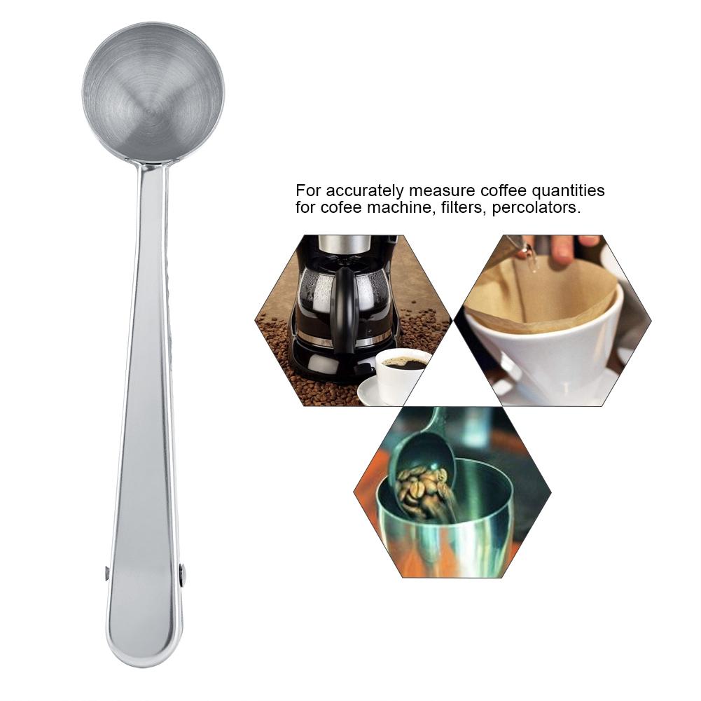 Multifunctional Coffee Spoon Stainless Steel Scoop With Sealing Clamp Cafe Tool