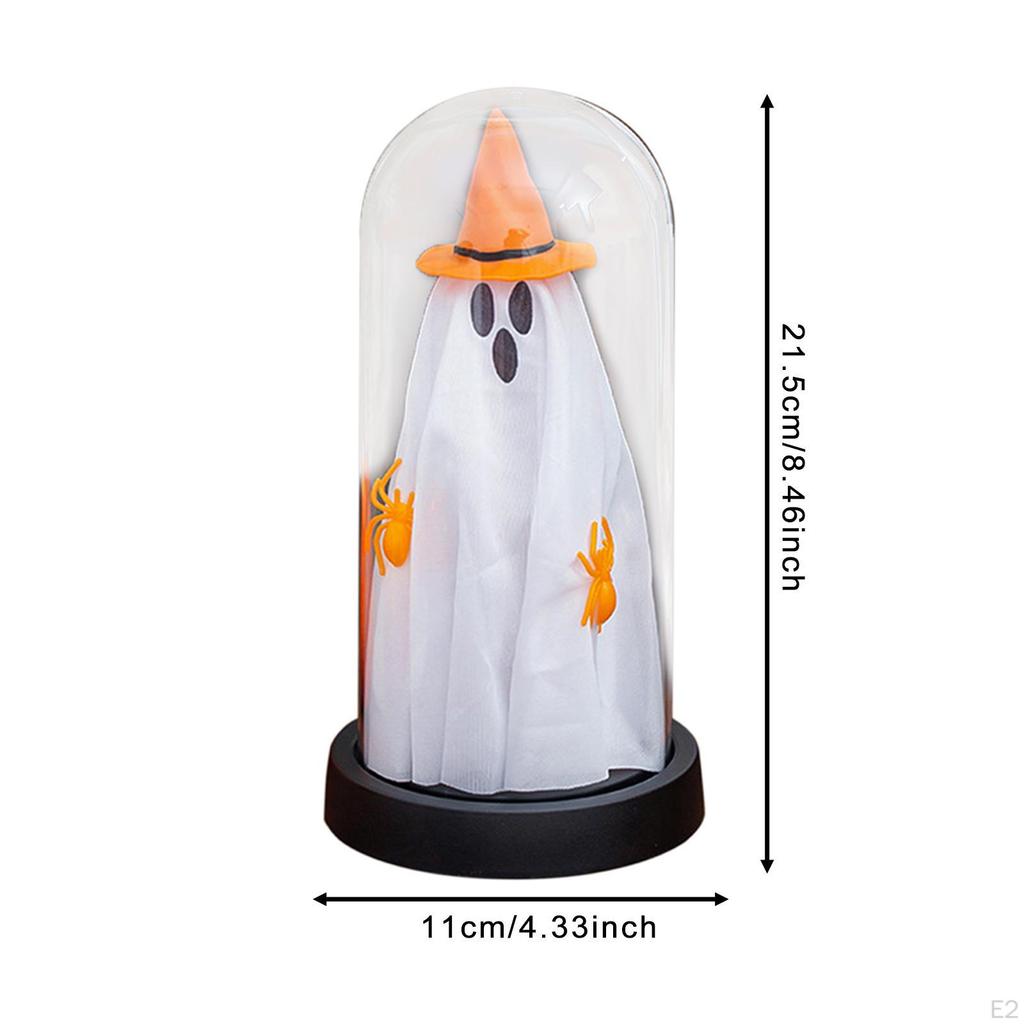 Light up Ghost in Cloche Halloween with for Table Shelf Tabletop