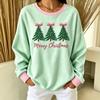 Women's Casual Long Sleeve Sweatshirt with Tree and Letter Print for Everyday Wear