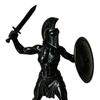 Shield Fighting Pose Ornament 3D Printed Female Gladiator Statue, Spartan Woman Warrior Figurine with Detailed Muscle Armor Shield, Historical Desktop