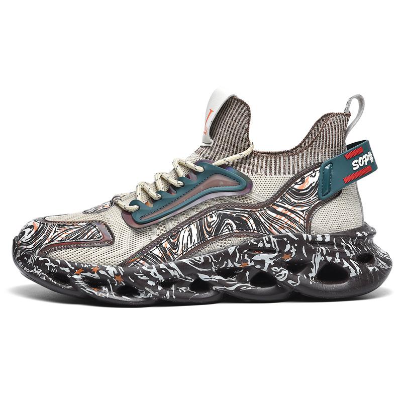 Men's Shoes Summer New Trendy Men's Running Sports Casual Versatile Thick Sole Increased Breathable Hollow Shoes for Men