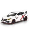 1/32 HONDA CIVIC TYPE-R Diecasts & Toy Vehicles Metal Car Model Sound Light Collection Car Toys for Children Christmas Gift