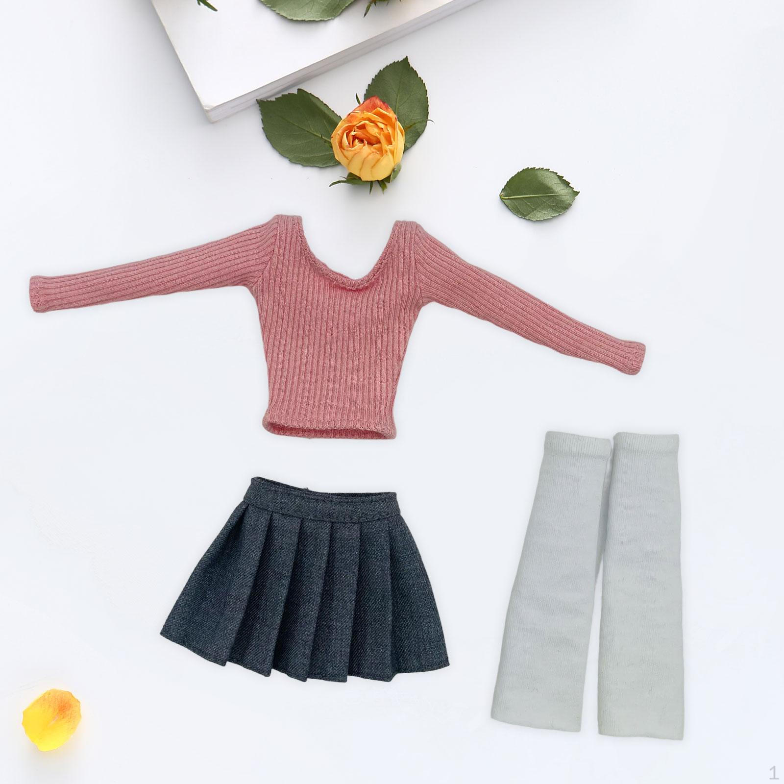 

Топ-труба с длинными рукавами для куклы-девочки масштаба 1/6 для наряда фигурки 12 дюймов розовый