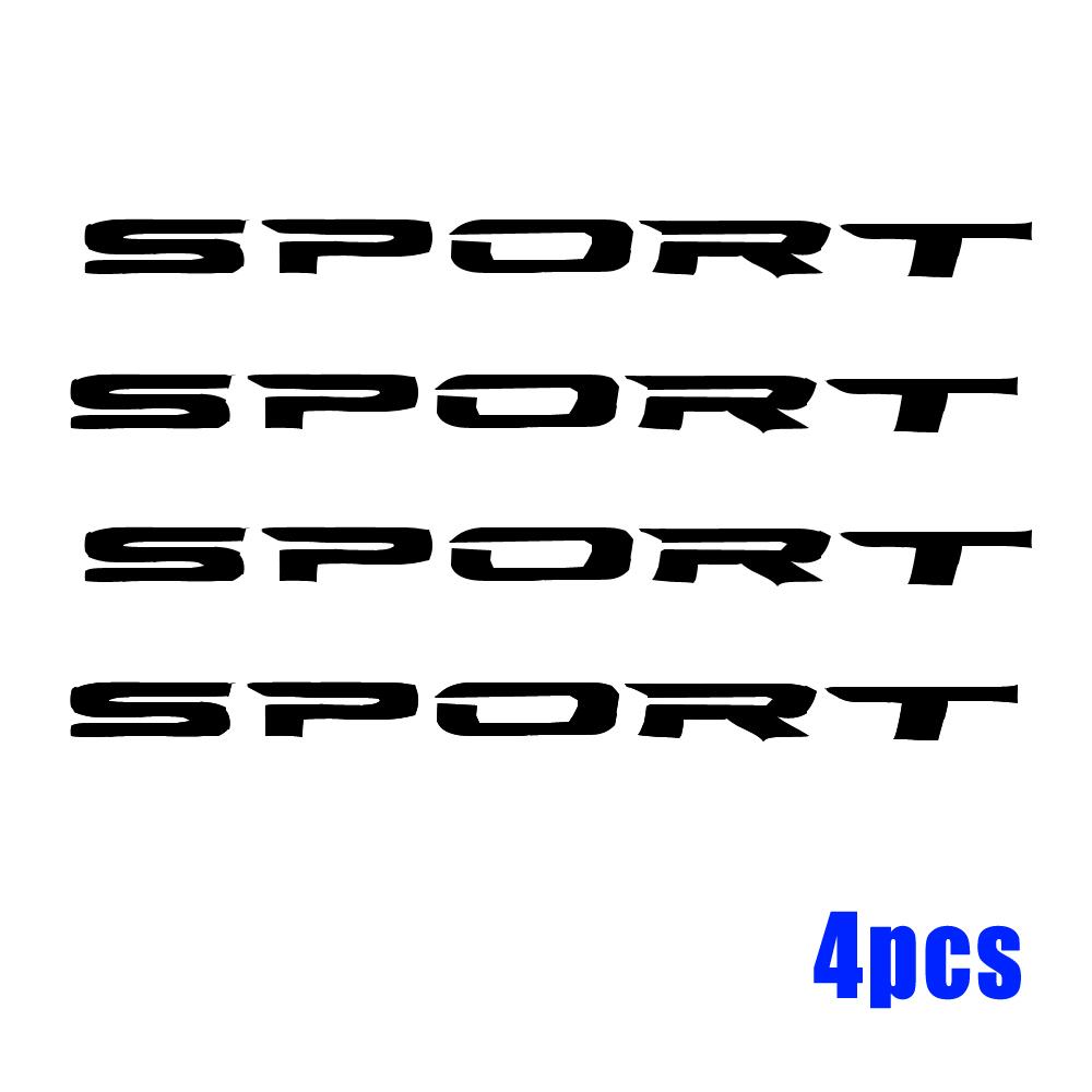4pcs Creative Racing SPORT Letter Sticker Auto Car Rims Wheel PET Decal Waterproof Car Styling Decoration Auto Accessories