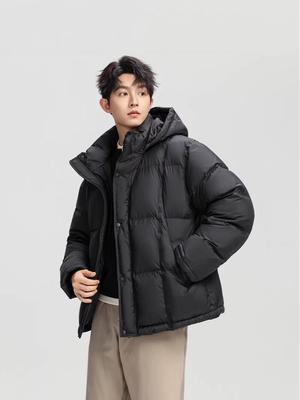 Men's 2025 Short Hooded Winter Down Puffer Jacket - Thick, Warm, High Fill Power