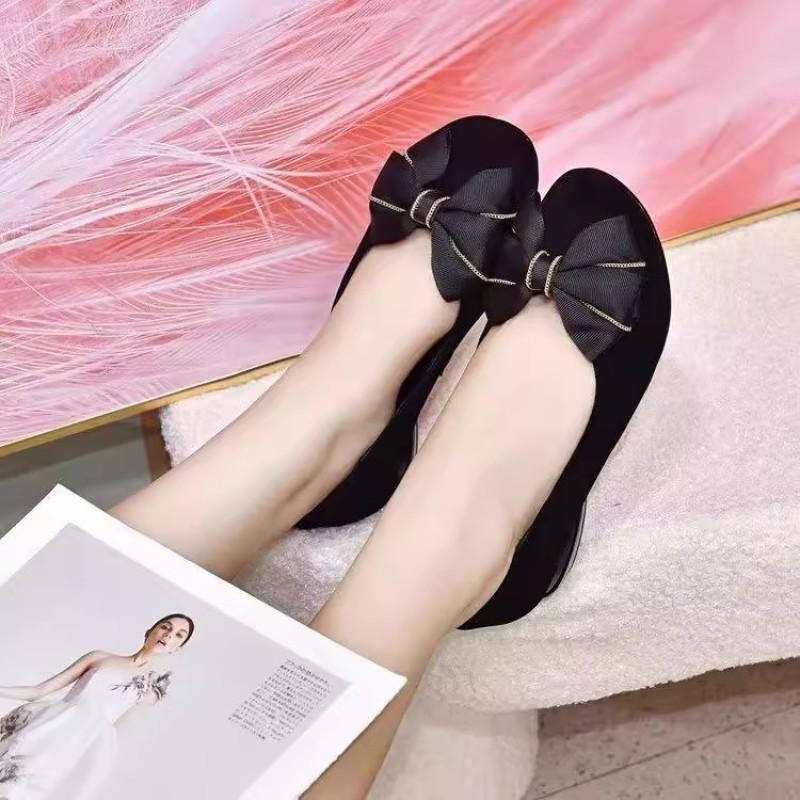 New spring and summer shallow single shoes low heel soft sole women's shoes summer round head fashion versatile matte leather women's shoes