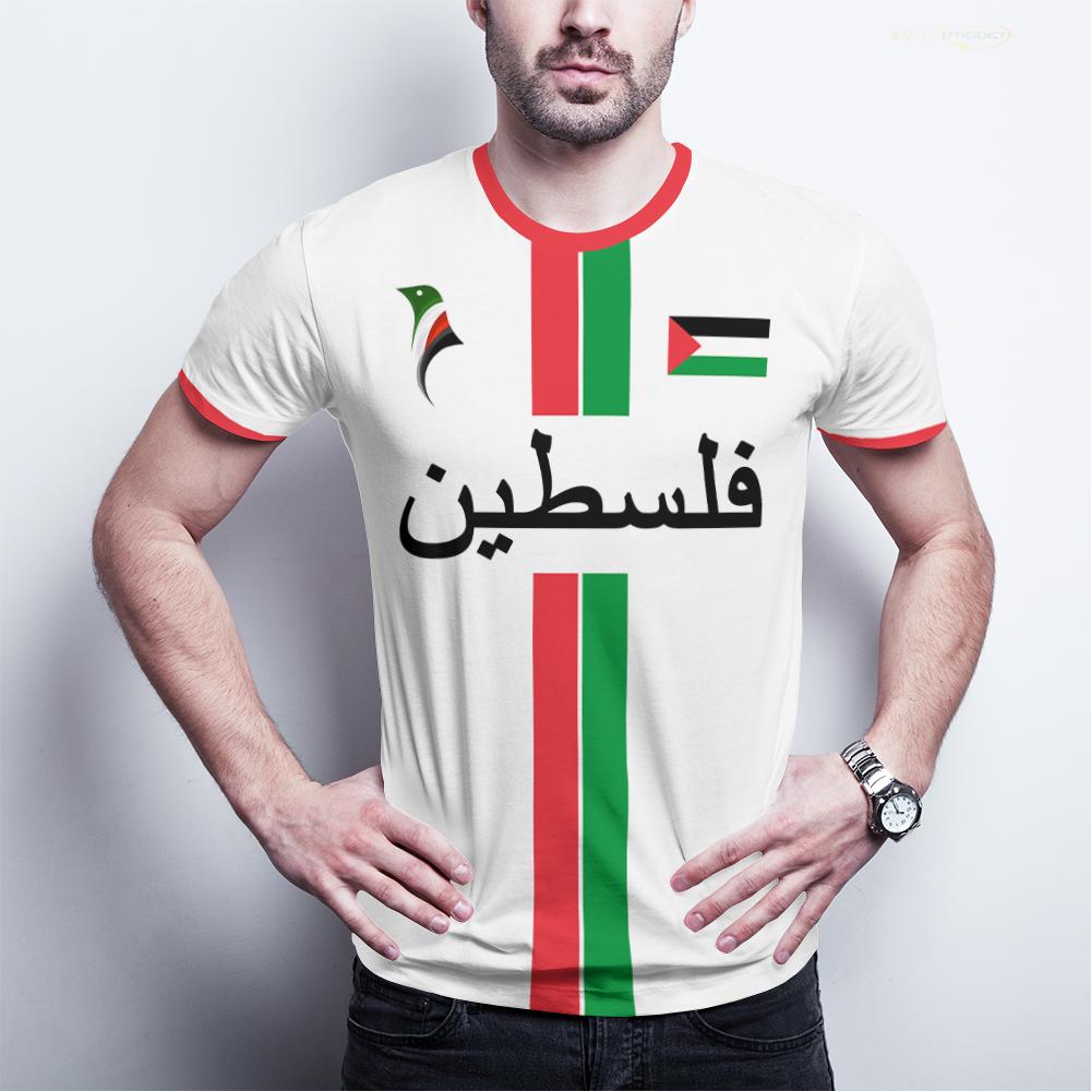Neue Palästina Fußball T-Shirts Sommer Atmungsaktiv Schnelltrocknend Herren und Damen Palästinensisches Trikot Gaza Kinder T-Shirts Geschenke Kauf