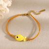 Fish Inspired Knotted Stainless Steel Cord Bracelet With Customizable Length Portable Accessory Stylish Outfits
