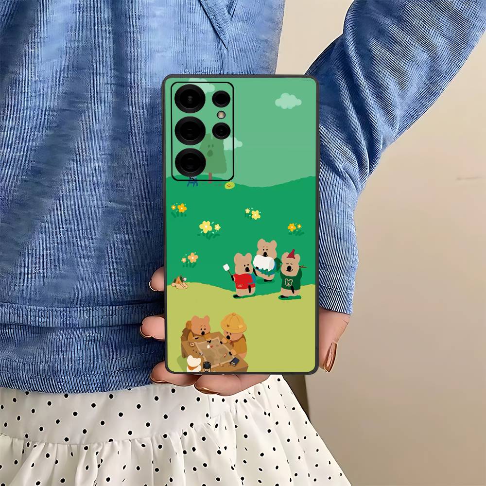 Cute Bear Quokkas Phone Case For Samsung S 24 Fe 25 Ultra Plus 20 Lite 21 30 22 23 24 22 Ultra 5G Fundas