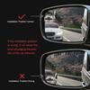 2Pcs Blind Spot Mirror Rearview Convex Adjustable Side Mirrors Fan Shape Frameless Sway Rotate Wide