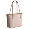 Coach City Logo Coated Canvas Tote Bag Women Tote Bags Gray Brown CDX82-SVPWH