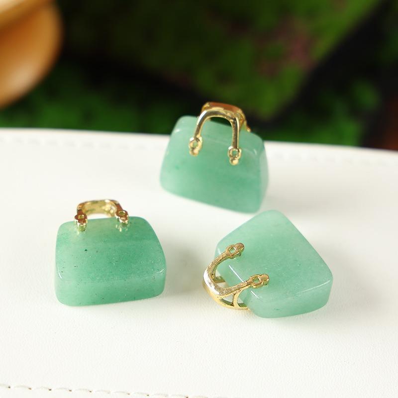 1 Pcs Natural Stone Crystal Apple Ornament, Jade Crystal Mini Handbag Ornament, Home Living Room Decoration, Christmas Eve Birthday Gift